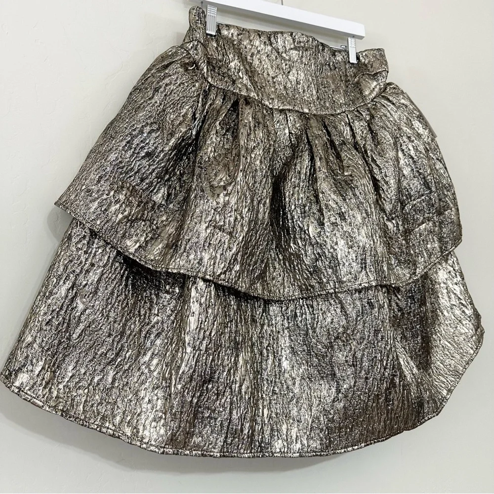 Amylynn Sara Strapless Brocade Ruffle Mini Dress - Picture 7 of 16